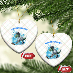 Hockeysaurus Ceramic Ornament Funny Dinosaur Playing Ice Hockey Gift TS12 Print Your Wear