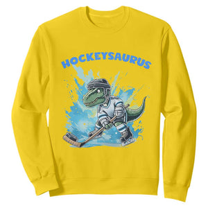 Hockeysaurus Sweatshirt Funny Dinosaur Playing Ice Hockey Gift TS12 Daisy Print Your Wear