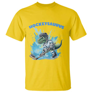 Hockeysaurus T Shirt Funny Dinosaur Playing Ice Hockey Gift TS12 Daisy Print Your Wear