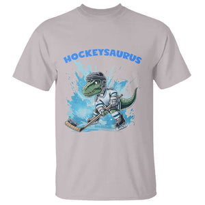 Hockeysaurus T Shirt Funny Dinosaur Playing Ice Hockey Gift TS12 Ice Gray Print Your Wear