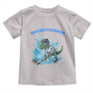 Hockeysaurus Toddler T Shirt Funny Dinosaur Playing Ice Hockey Gift TS12 Ice Gray Print Your Wear