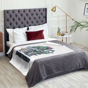 Funny Dinosaur Playing Ice Hockey Throw Blanket Hockeysaurus Gift For Kids TS12 Print Your Wear