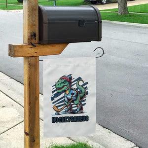 Funny Dinosaur Playing Ice Hockey Garden Flag Hockeysaurus Gift For Kids TS12 Print Your Wear