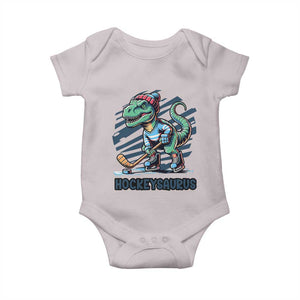 Funny Dinosaur Playing Ice Hockey Baby Onesie Hockeysaurus Gift For Kids TS12 Ice Gray Print Your Wear