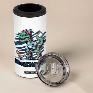 Funny Dinosaur Playing Ice Hockey 4 in 1 Can Cooler Tumbler Hockeysaurus Gift For Kids TS12 Print Your Wear