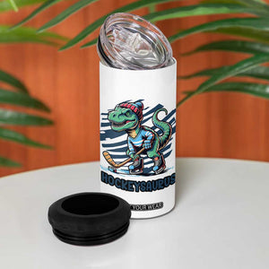 Funny Dinosaur Playing Ice Hockey 4 in 1 Can Cooler Tumbler Hockeysaurus Gift For Kids TS12 Print Your Wear