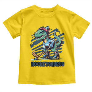 Funny Dinosaur Playing Ice Hockey Toddler T Shirt Hockeysaurus Gift For Kids TS12 Daisy Print Your Wear