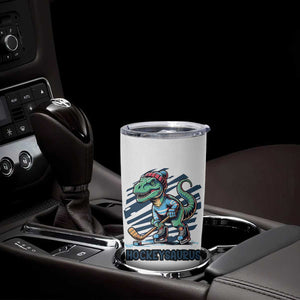 Funny Dinosaur Playing Ice Hockey Tumbler Cup Hockeysaurus Gift For Kids TS12 Print Your Wear