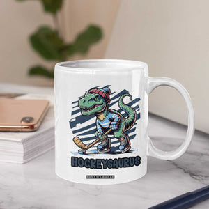 Funny Dinosaur Playing Ice Hockey Coffee Mug Hockeysaurus Gift For Kids TS12 Print Your Wear