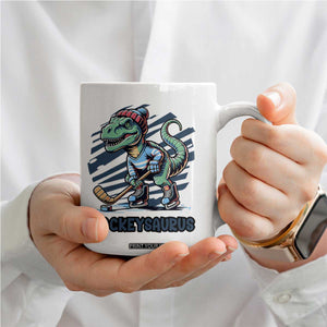 Funny Dinosaur Playing Ice Hockey Coffee Mug Hockeysaurus Gift For Kids TS12 Print Your Wear