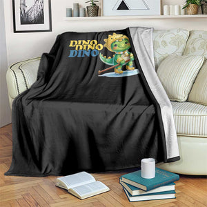 Funny Dinosaur Playing Ice Hockey Throw Blanket Gift For Dino Lovers TS12 Print Your Wear