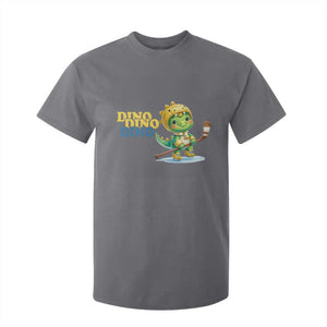 Funny Dinosaur Playing Ice Hockey T Shirt For Kid Gift For Dino Lovers TS12 Charcoal Print Your Wear