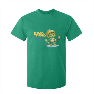 Funny Dinosaur Playing Ice Hockey T Shirt For Kid Gift For Dino Lovers TS12 Irish Green Print Your Wear