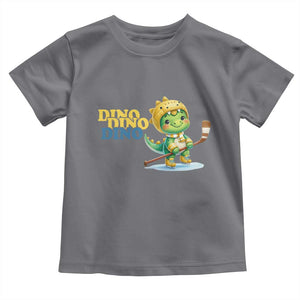 Funny Dinosaur Playing Ice Hockey Toddler T Shirt Gift For Dino Lovers TS12 Charcoal Print Your Wear