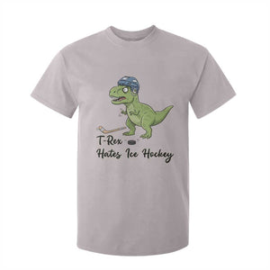 Dino Hates Ice Hockey T Shirt For Kid Funny Ice Sports Dinosaur Gift TS12 Ice Gray Print Your Wear