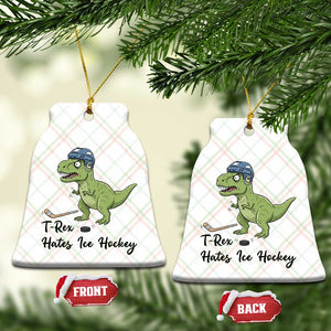 Dino Hates Ice Hockey Ceramic Ornament Funny Ice Sports Dinosaur Gift TS12 Print Your Wear