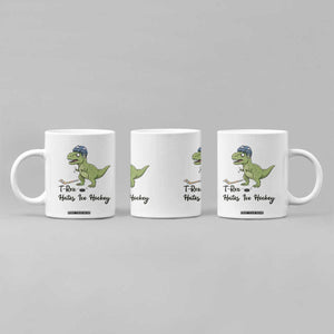 Dino Hates Ice Hockey Coffee Mug Funny Ice Sports Dinosaur Gift TS12 Print Your Wear
