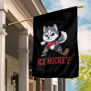 Funny Husky Playing Ice Hockey Garden Flag Gift For Dog Lovers TS12 Print Your Wear