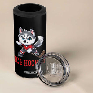 Funny Husky Playing Ice Hockey 4 in 1 Can Cooler Tumbler Gift For Dog Lovers TS12 Print Your Wear