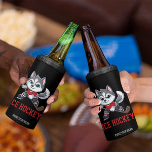 Funny Husky Playing Ice Hockey 4 in 1 Can Cooler Tumbler Gift For Dog Lovers TS12 Print Your Wear