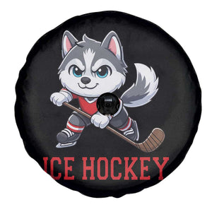 Funny Husky Playing Ice Hockey Spare Tire Cover Gift For Dog Lovers TS12 Print Your Wear