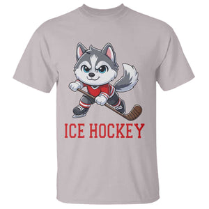 Funny Husky Playing Ice Hockey T Shirt Gift For Dog Lovers TS12 Ice Gray Print Your Wear