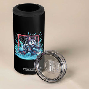 Siberian Husky Ice Hockey Player 4 in 1 Can Cooler Tumbler Funny Goalie Gift TS12 Print Your Wear