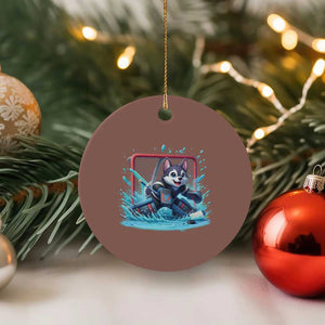 Siberian Husky Ice Hockey Player Ceramic Ornament Funny Goalie Gift TS12 1pc Mocha Print Your Wear