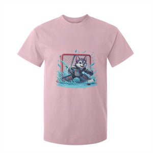 Siberian Husky Ice Hockey Player T Shirt For Kid Funny Goalie Gift TS12 Light Pink Print Your Wear