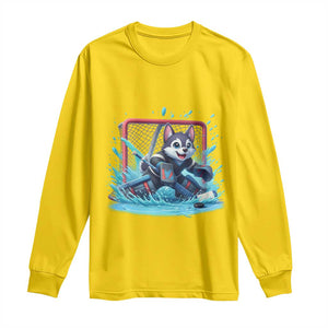 Siberian Husky Ice Hockey Player Long Sleeve Shirt Funny Goalie Gift TS12 Daisy Print Your Wear