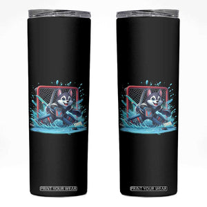 Siberian Husky Ice Hockey Player Skinny Tumbler Funny Goalie Gift TS12 Black Print Your Wear