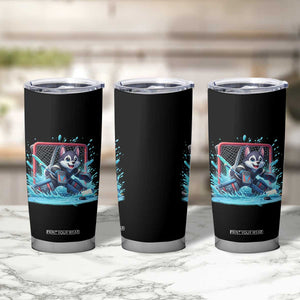 Siberian Husky Ice Hockey Player Tumbler Cup Funny Goalie Gift TS12 Print Your Wear