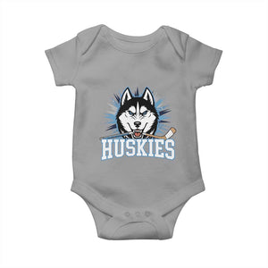 Cool Siberian Husky Ice Hockey Baby Onesie Gift For Dog Lovers TS12 Sport Gray Print Your Wear