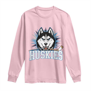 Cool Siberian Husky Ice Hockey Long Sleeve Shirt Gift For Dog Lovers TS12 Light Pink Print Your Wear
