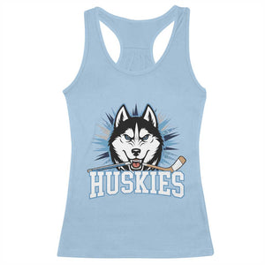 Cool Siberian Husky Ice Hockey Racerback Tank Top Gift For Dog Lovers TS12 Light Blue Print Your Wear