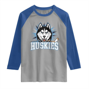 Cool Siberian Husky Ice Hockey Raglan Shirt Gift For Dog Lovers TS12 Sport Gray Royal Print Your Wear