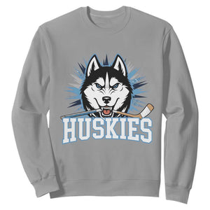 Cool Siberian Husky Ice Hockey Sweatshirt Gift For Dog Lovers TS12 Sport Gray Print Your Wear