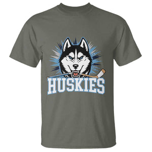 Cool Siberian Husky Ice Hockey T Shirt Gift For Dog Lovers TS12 Military Green Print Your Wear