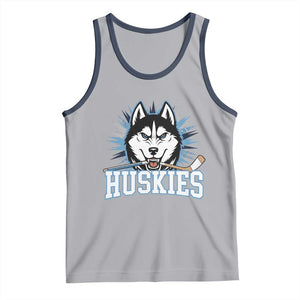 Cool Siberian Husky Ice Hockey Tank Top Gift For Dog Lovers TS12 Athletic Heather Navy Print Your Wear