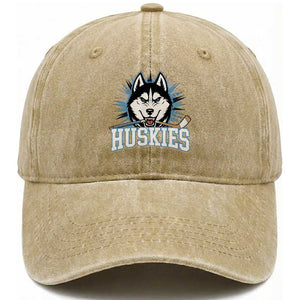 Cool Siberian Husky Ice Hockey Washed Cotton Baseball Cap Gift For Dog Lovers TS12 Print Your Wear