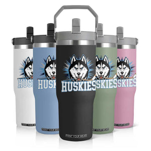 Cool Siberian Husky Ice Hockey Flip Straw Tumbler Gift For Dog Lovers TS12 Print Your Wear
