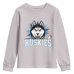 Cool Siberian Husky Ice Hockey Youth Sweatshirt Gift For Dog Lovers TS12 Ice Gray Print Your Wear