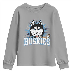 Cool Siberian Husky Ice Hockey Youth Sweatshirt Gift For Dog Lovers TS12 Sport Gray Print Your Wear