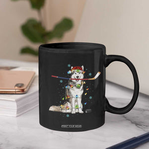 Funny Christmas Husky Ice Hockey Player Holiday Gift Coffee Mug TS12 Print Your Wear