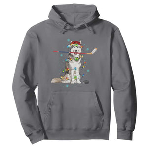 Funny Christmas Husky Ice Hockey Player Holiday Gift Hoodie TS12 Charcoal Print Your Wear