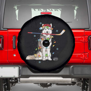 Funny Christmas Husky Ice Hockey Player Holiday Gift Spare Tire Cover TS12 Black Print Your Wear