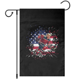 Funny Trump Playing Ice Hockey Garden Flag Funny Patriotic Gift TS12 Black Print Your Wear