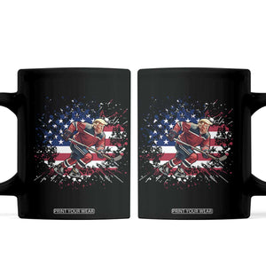 Funny Trump Playing Ice Hockey Coffee Mug Funny Patriotic Gift TS12 Black Print Your Wear