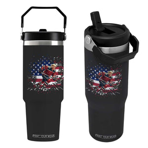 Funny Trump Playing Ice Hockey Flip Straw Tumbler Funny Patriotic Gift TS12 One Size: 30 oz Black Print Your Wear