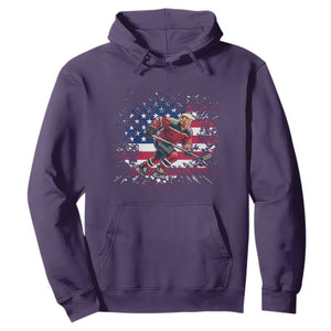 Funny Trump Playing Ice Hockey Hoodie Funny Patriotic Gift TS12 Purple Print Your Wear